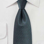 Smoke Gray Herringbone Necktie - Men Suits