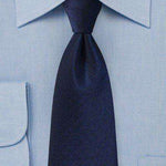 Midnight Blue Herringbone Necktie - Men Suits