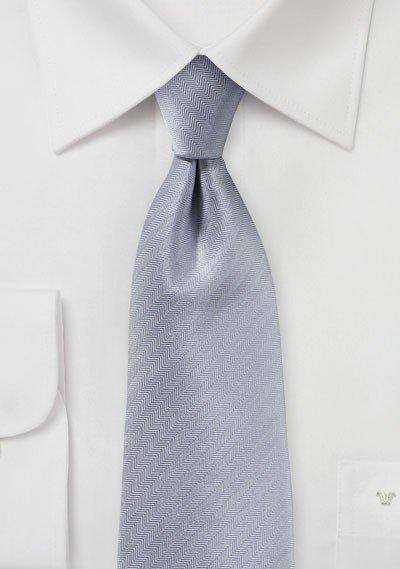 Silver Herringbone Necktie - Men Suits