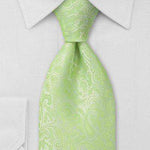 Pistachio Floral Paisley Necktie - Men Suits