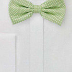 Sage Green Pin Dot Bowtie - Men Suits