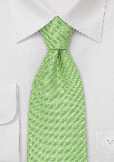 Lime Narrow Striped Necktie - Men Suits