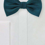 Peacock Teal MicroTexture Bowtie - Men Suits