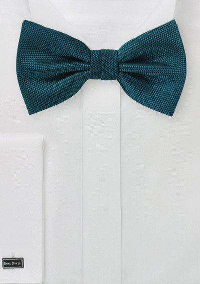 Peacock Teal MicroTexture Bowtie - Men Suits