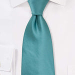 Teal Solid Necktie - Men Suits