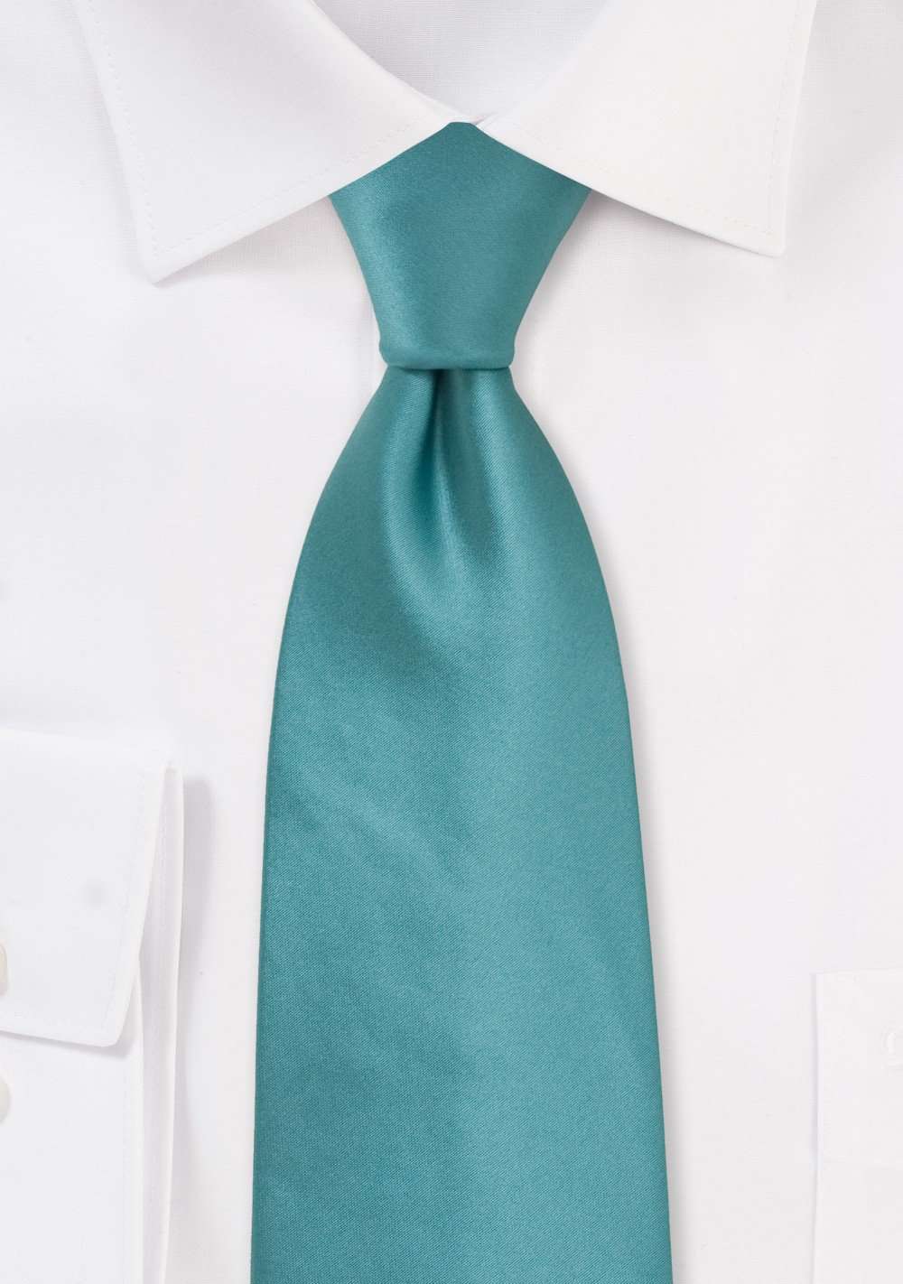 Teal Solid Necktie - Men Suits
