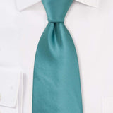 Teal Solid Necktie - Men Suits