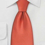 Dark Coral Solid Necktie - Men Suits