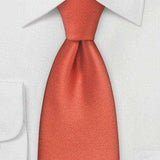 Dark Coral Solid Necktie - Men Suits