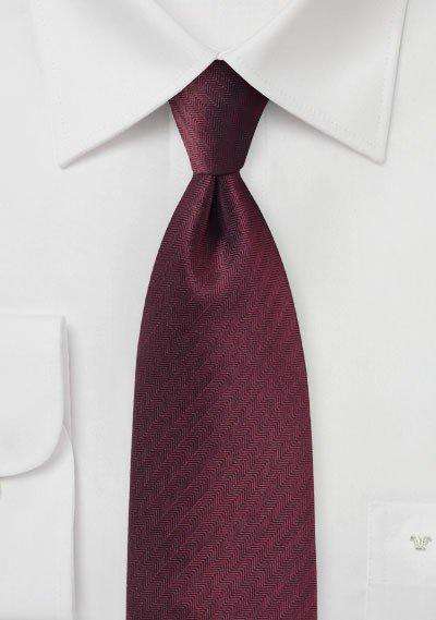 Wine Herringbone Necktie - Men Suits