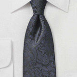 Midnight Floral Paisley Necktie - Men Suits