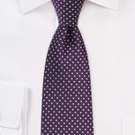 Eggplant Pin Dot Necktie - Men Suits