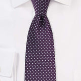 Eggplant Pin Dot Necktie - Men Suits