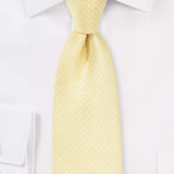 Soft Yellow Pin Dot Necktie - Men Suits