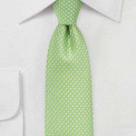 Spring Green Pin Dot Necktie - Men Suits