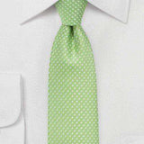 Spring Green Pin Dot Necktie - Men Suits