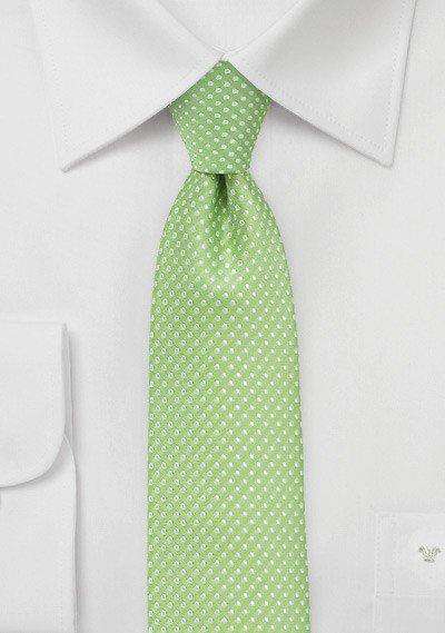 Spring Green Pin Dot Necktie - Men Suits