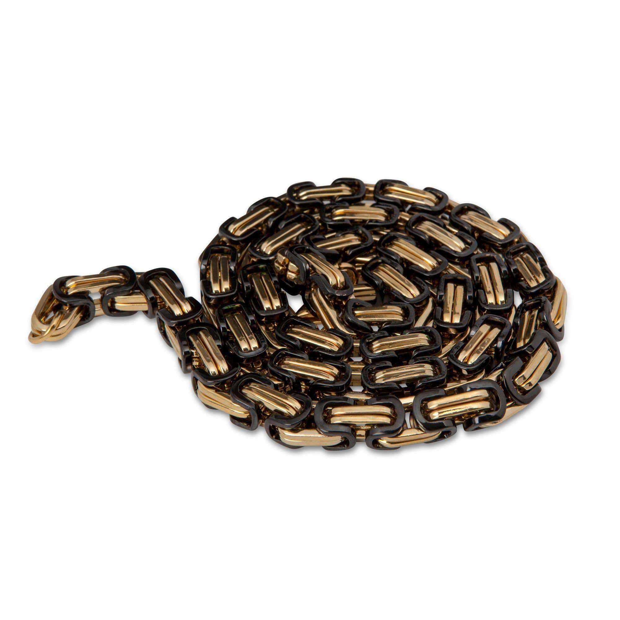Reversed Black and Gold Necklace - Men Suits
