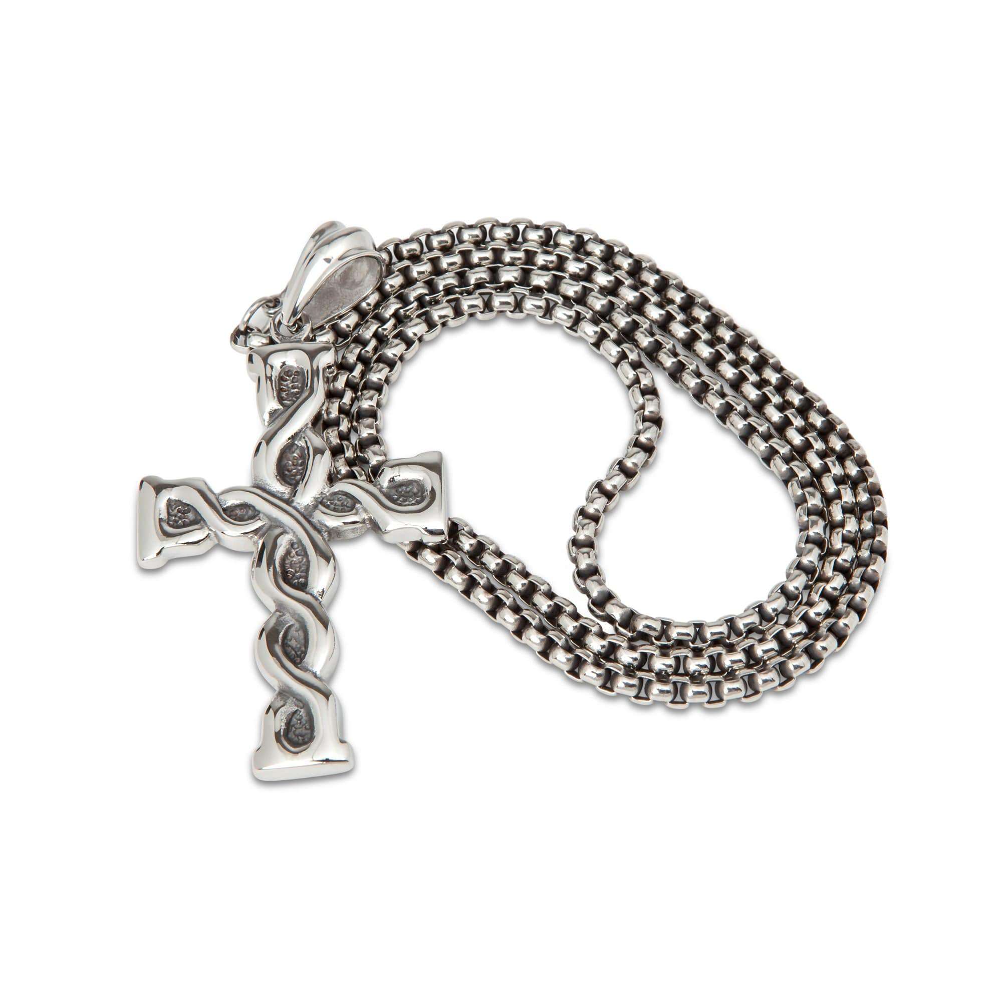 Silver Cross Necklace - Men Suits