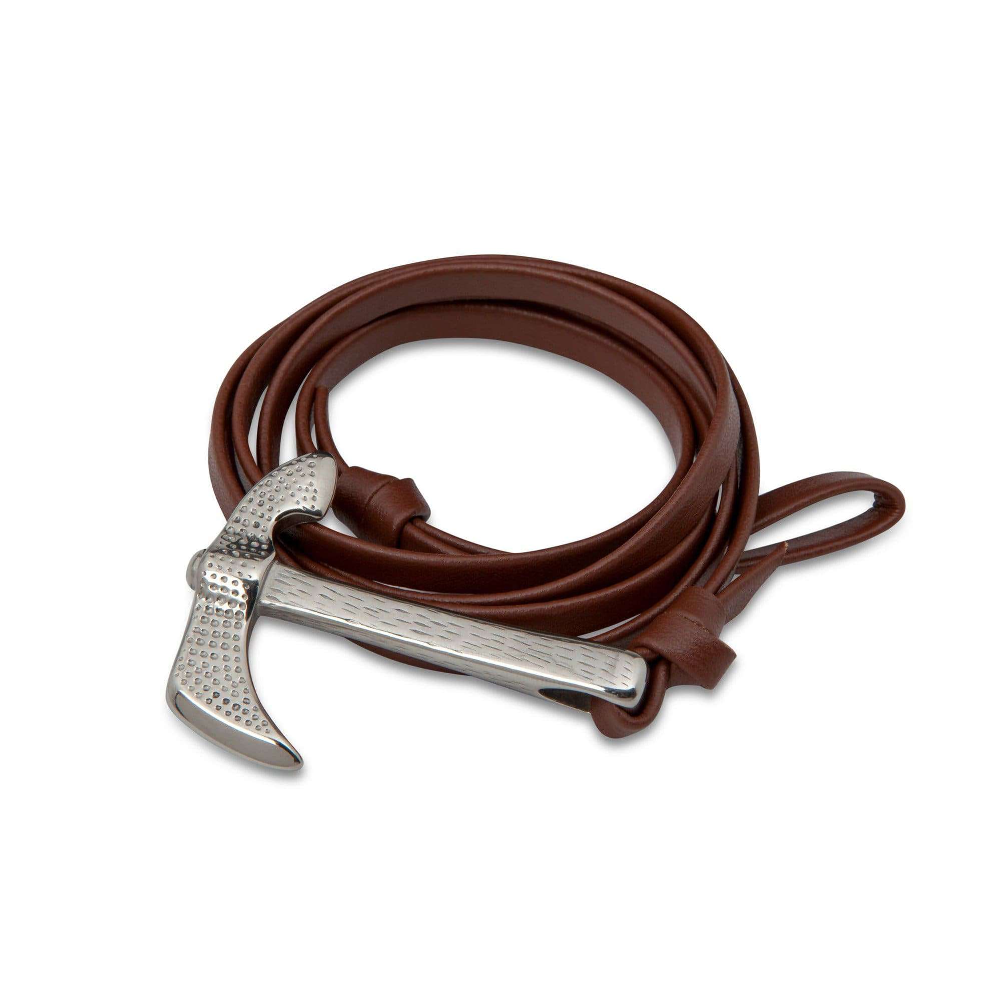 Silver Ax Leather Necklace - Men Suits