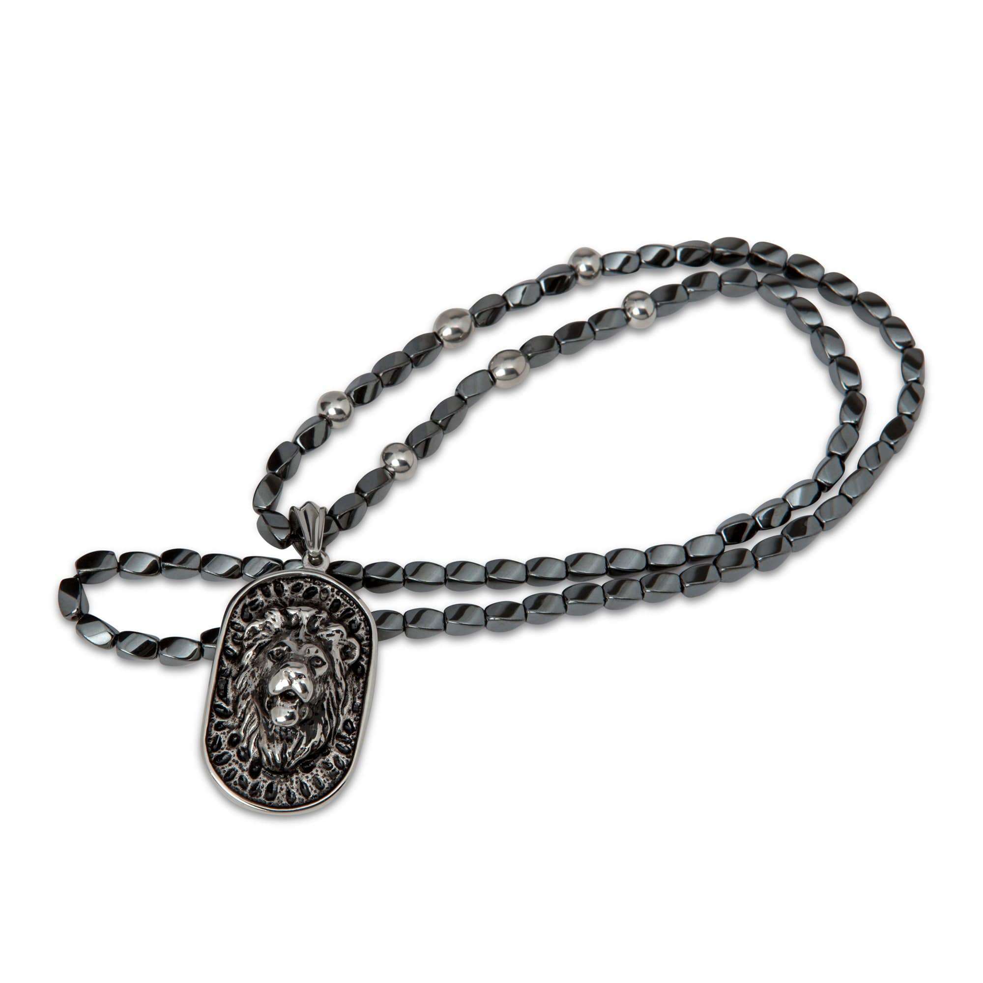 Dark Grey Lion Necklace - Men Suits