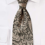 Bronze Floral Paisley Necktie - Men Suits