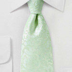 Winter Mint Floral Paisley Necktie - Men Suits