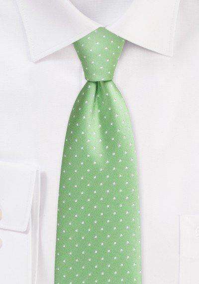 Soft Green Polka Dot Necktie - Men Suits