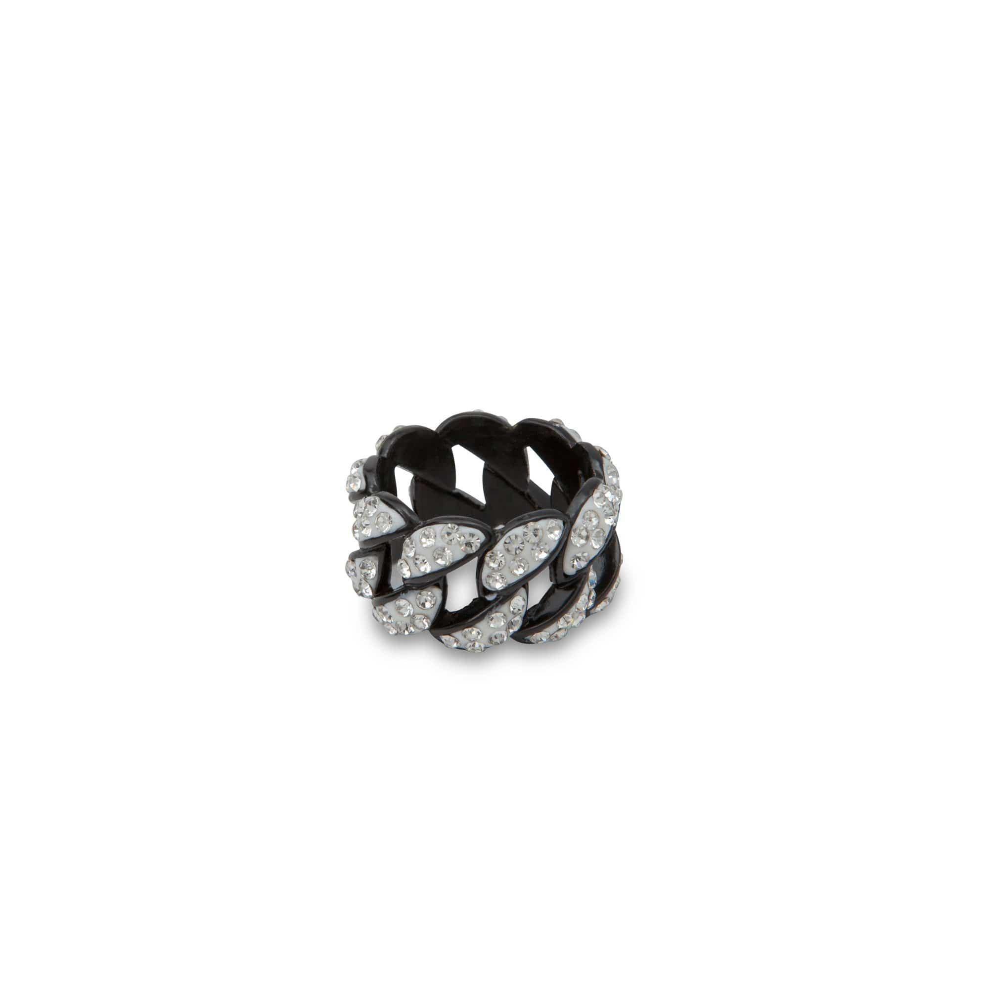 Patterned Diamond Bezzled Ring - Men Suits