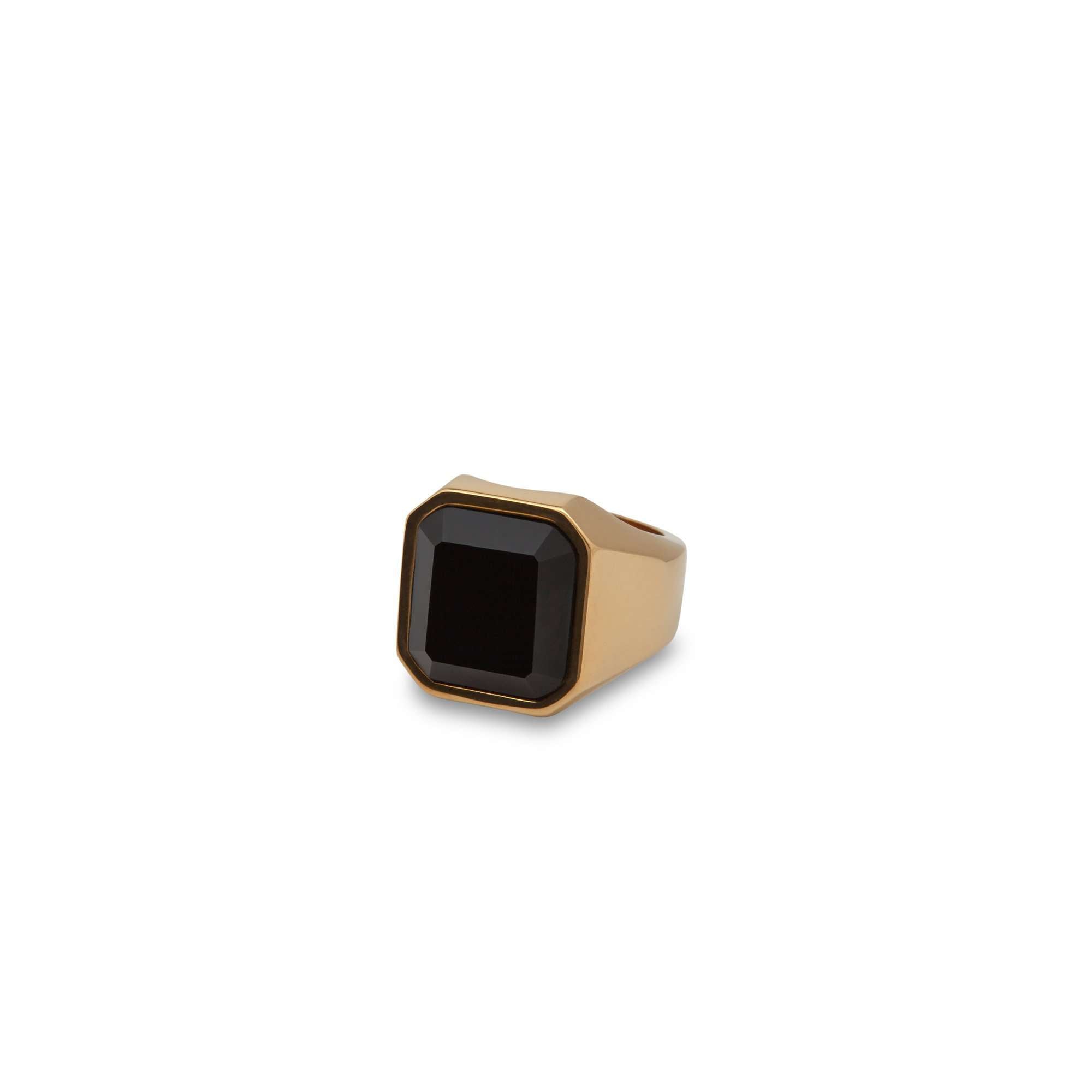 Modern Black Jeweled Ring - Men Suits
