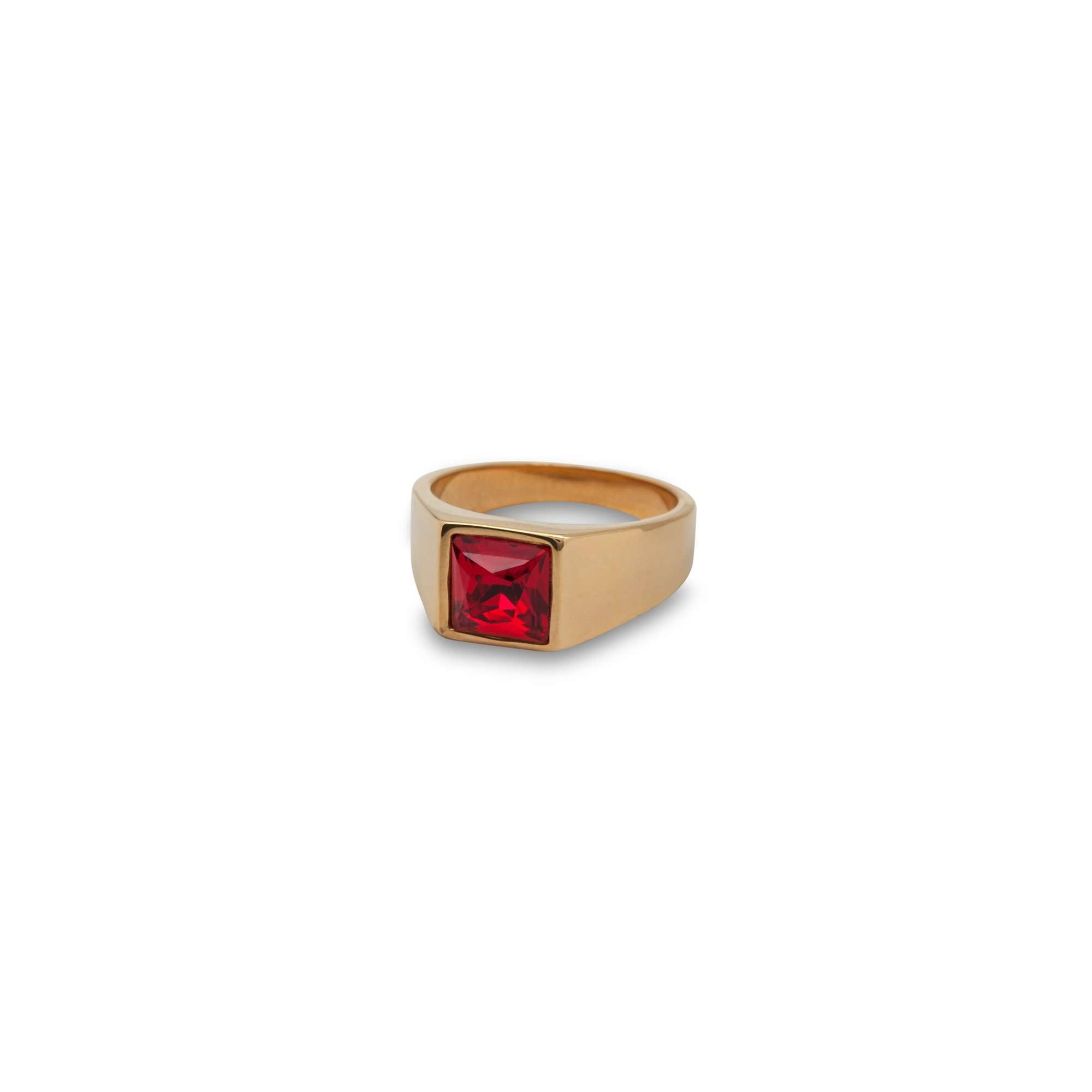 Embedded Crystal Gold Ring - Men Suits