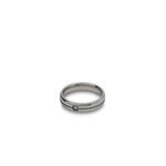 Silver Band with Embedded Diamond Ring - Men Suits
