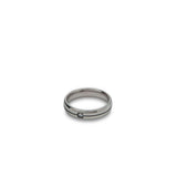 Silver Band with Embedded Diamond Ring - Men Suits