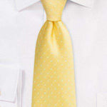 Saffron Yellow Polka Dot Necktie - Men Suits