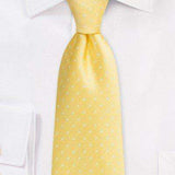 Saffron Yellow Polka Dot Necktie - Men Suits