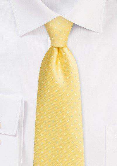 Saffron Yellow Polka Dot Necktie - Men Suits