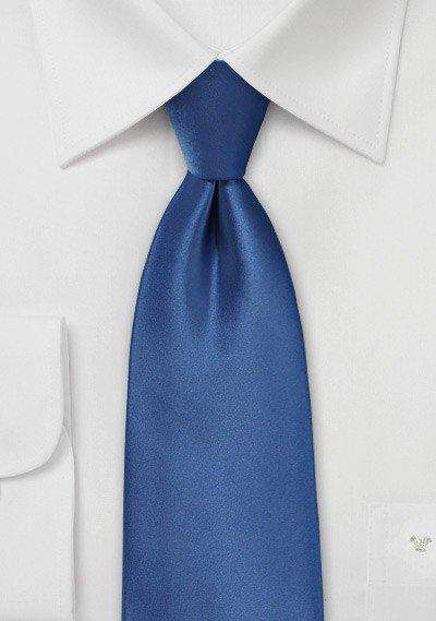 Classic Blue Solid Necktie - Men Suits