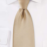 Oatmeal Solid Necktie - Men Suits