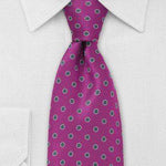 Hot Pink and Silver Polka Dot Necktie - Men Suits