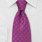 Hot Pink and Silver Polka Dot Necktie - Men Suits