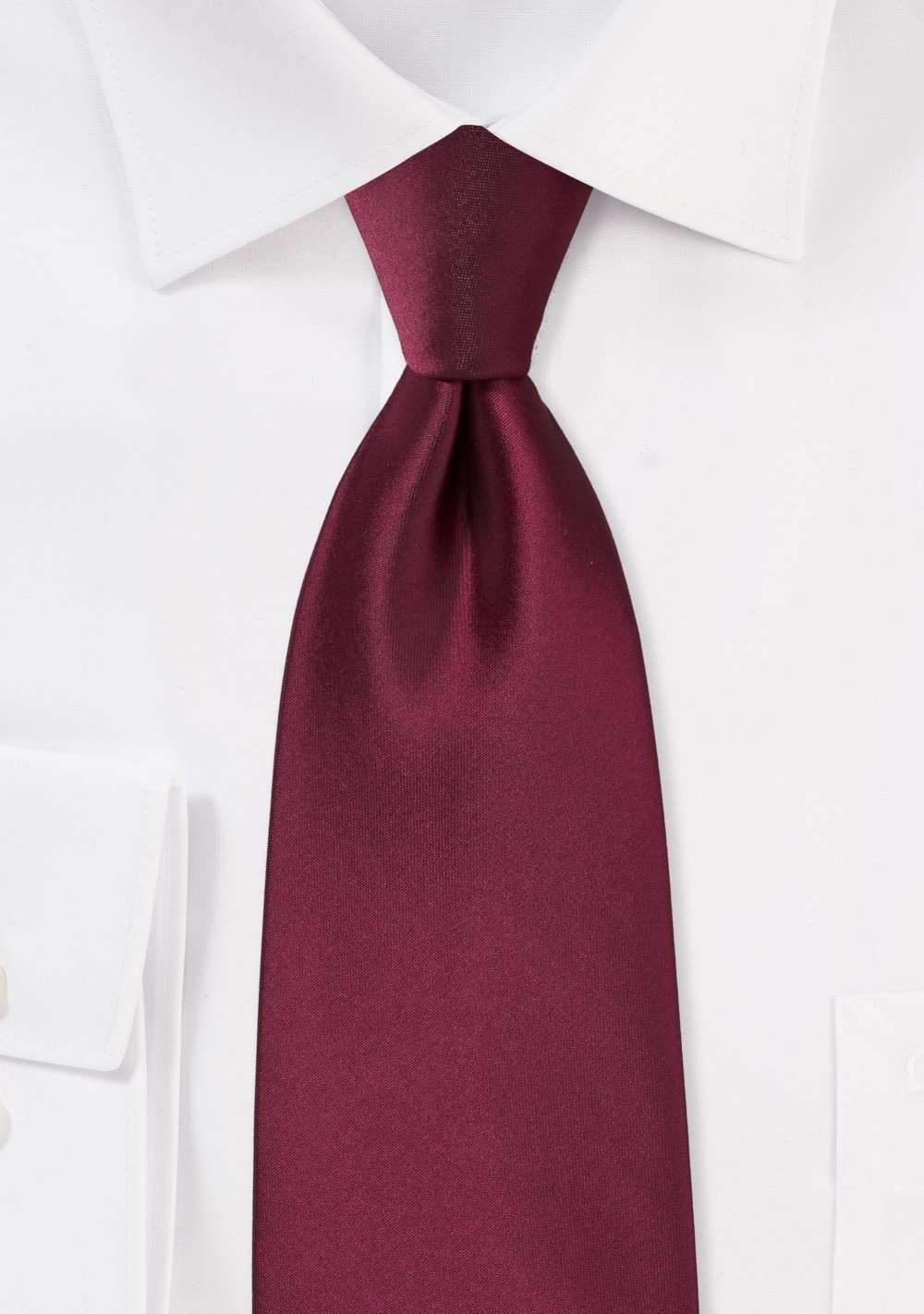Claret Solid Necktie - Men Suits