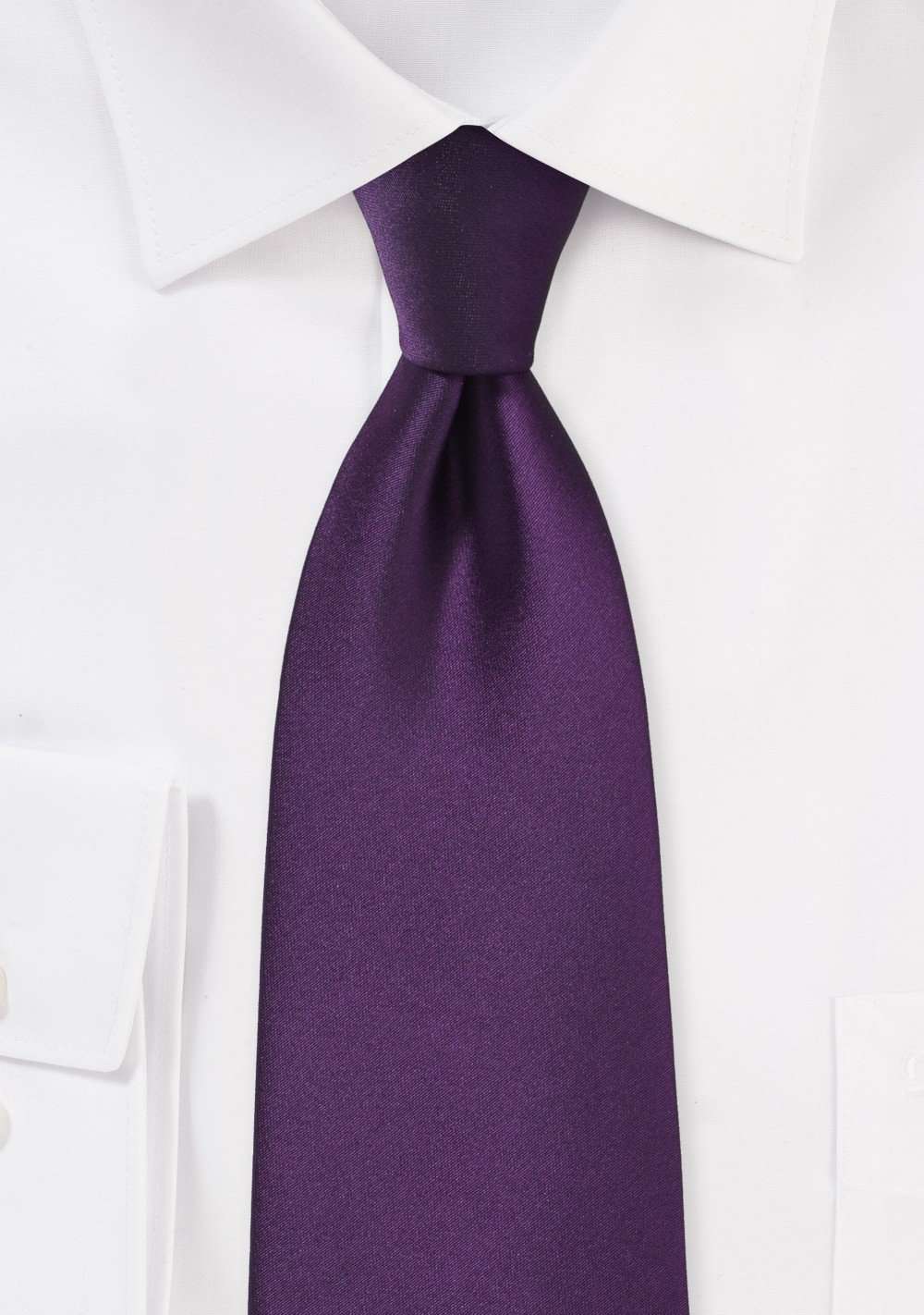 Eggplant Solid Necktie - Men Suits
