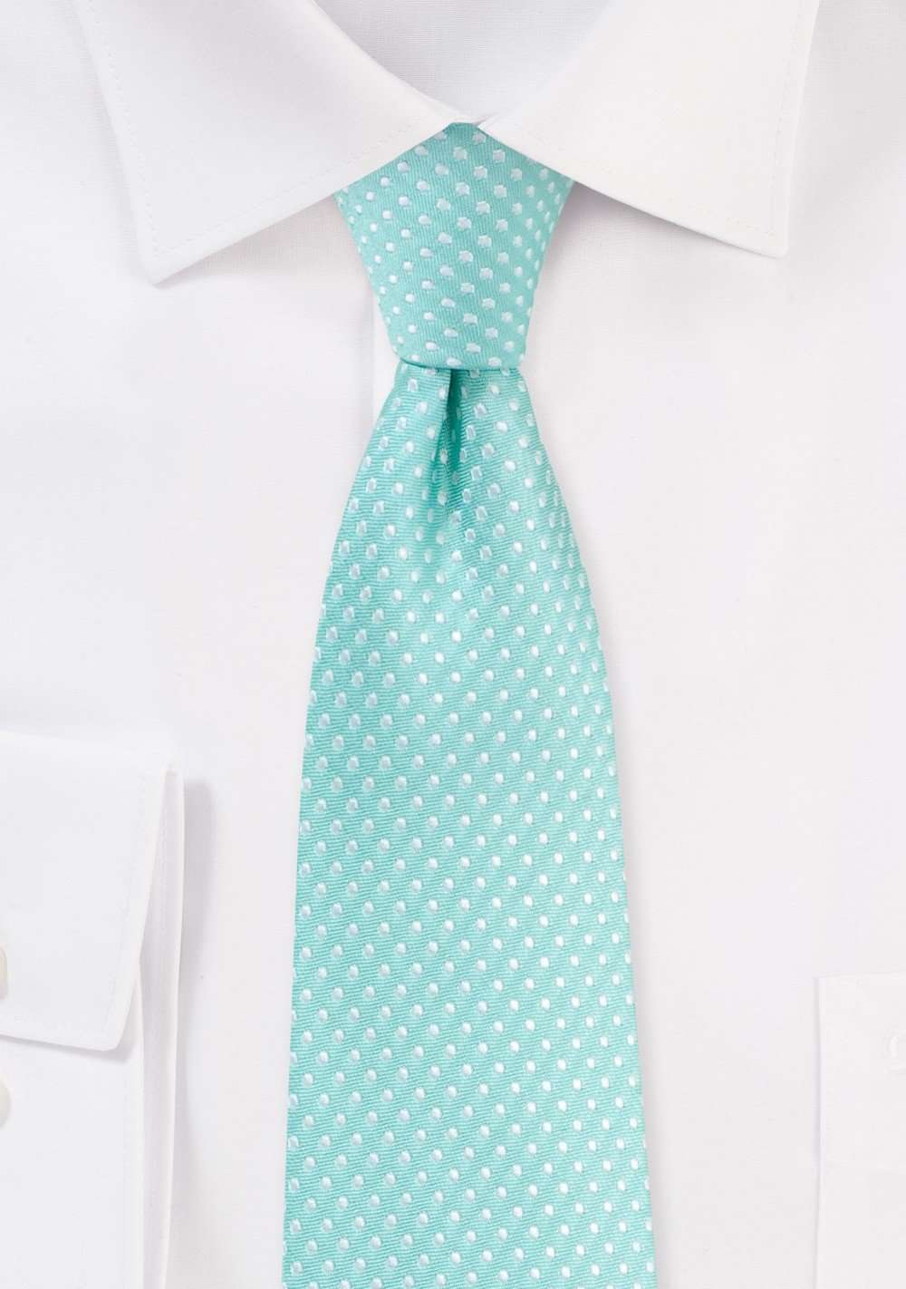 Sea Mist Pin Dot Necktie - Men Suits