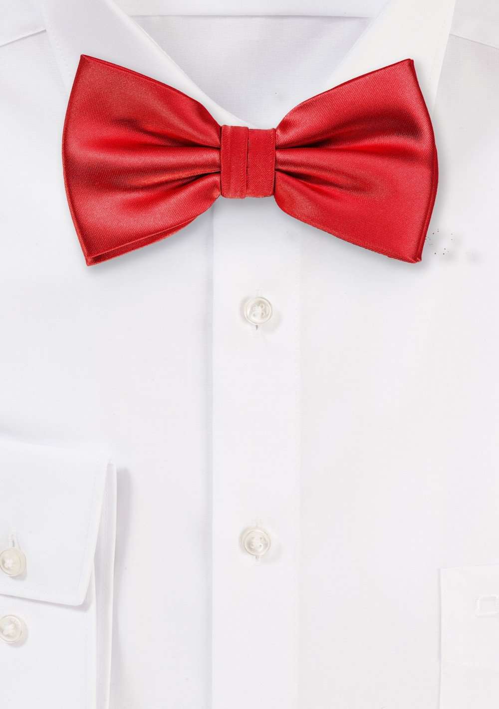 Bright Red Solid Bowtie - Men Suits