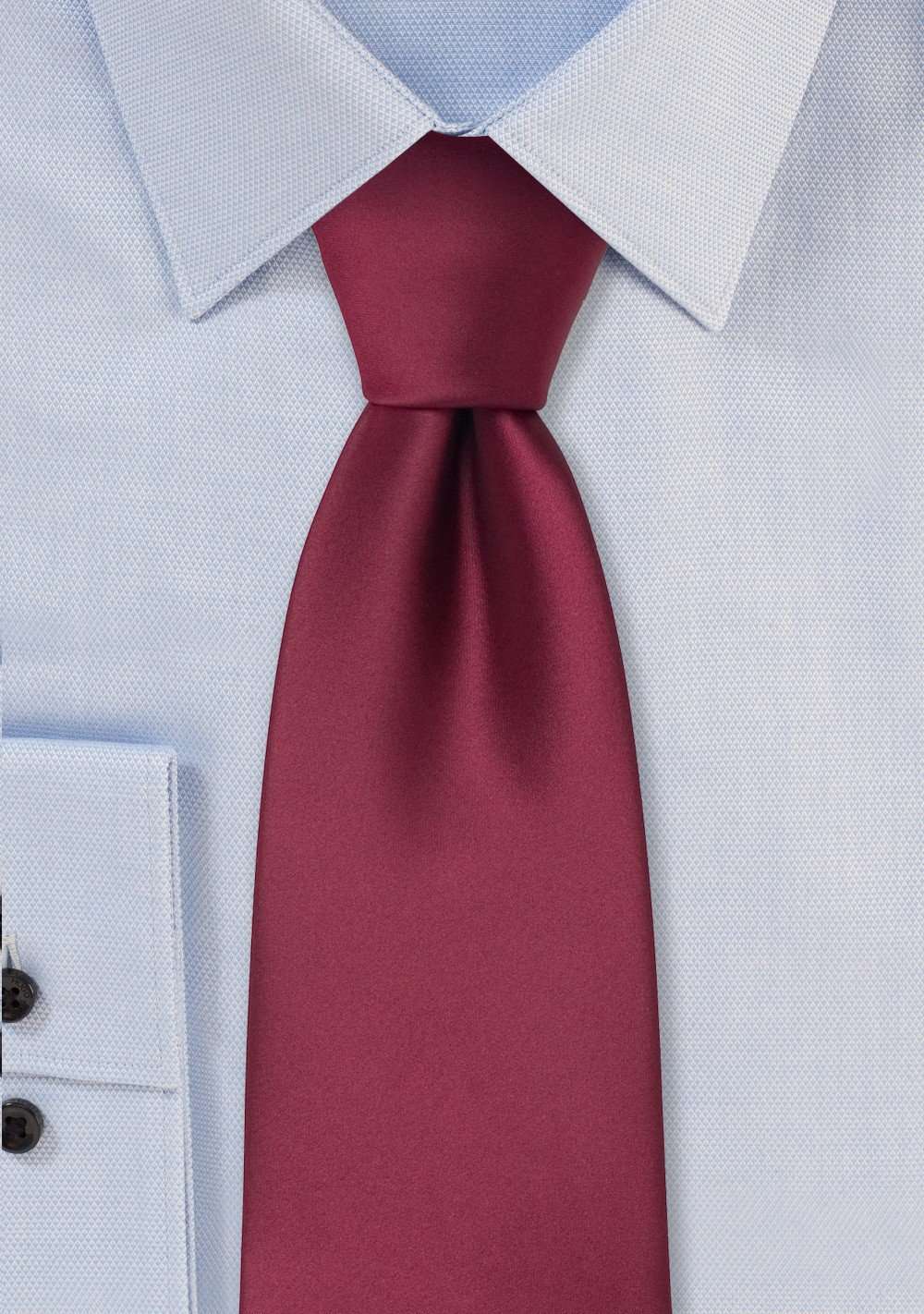 Burgundy Solid Necktie - Giorgio Men's Warehouse