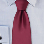 Burgundy Solid Necktie - Giorgio Men's Warehouse