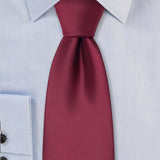 Burgundy Solid Necktie - Giorgio Men's Warehouse