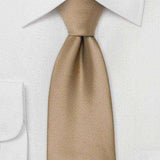Mocha Solid Necktie - Men Suits