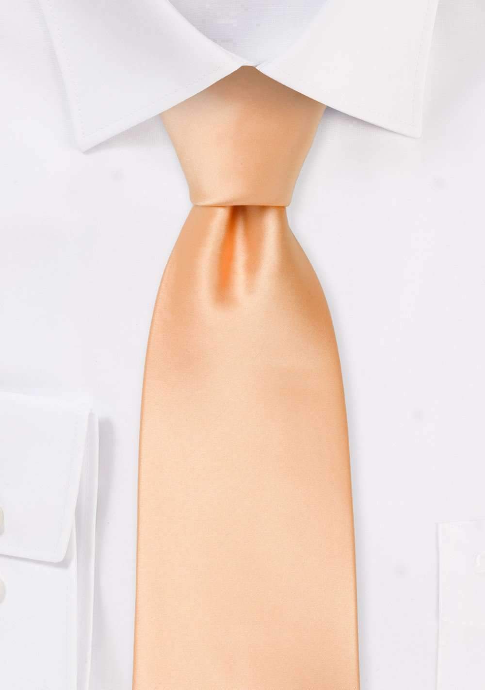 Peach Apricot Solid Necktie - Men Suits
