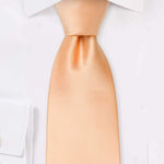 Peach Apricot Solid Necktie - Men Suits